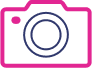 Camera icon in purple and pink colors.